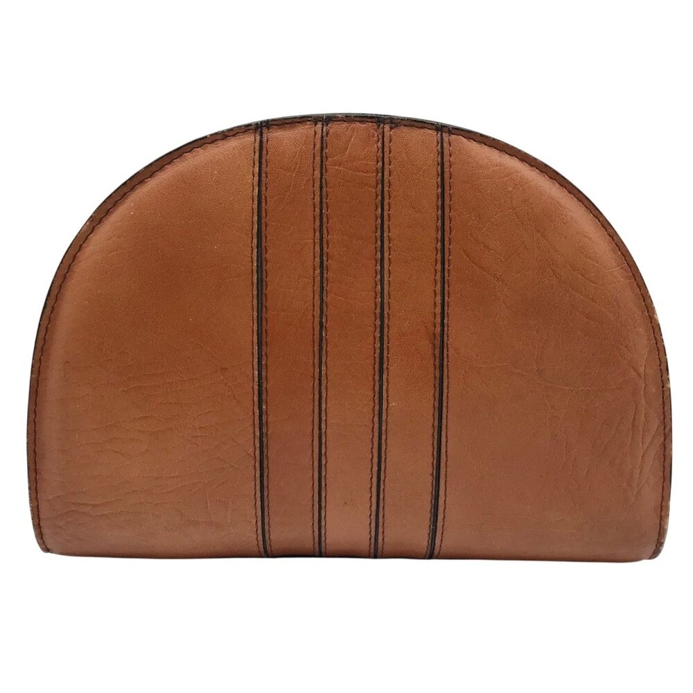 Genesis Brown Leather Half-Moon Crossbody Bag